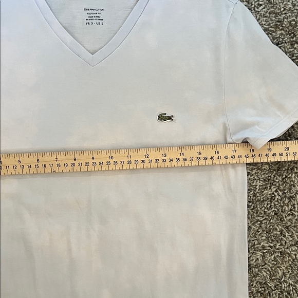 Lacoste Men's V-Neck Pima Cotton Tee Shirt in Size S - Picture 7 of 8